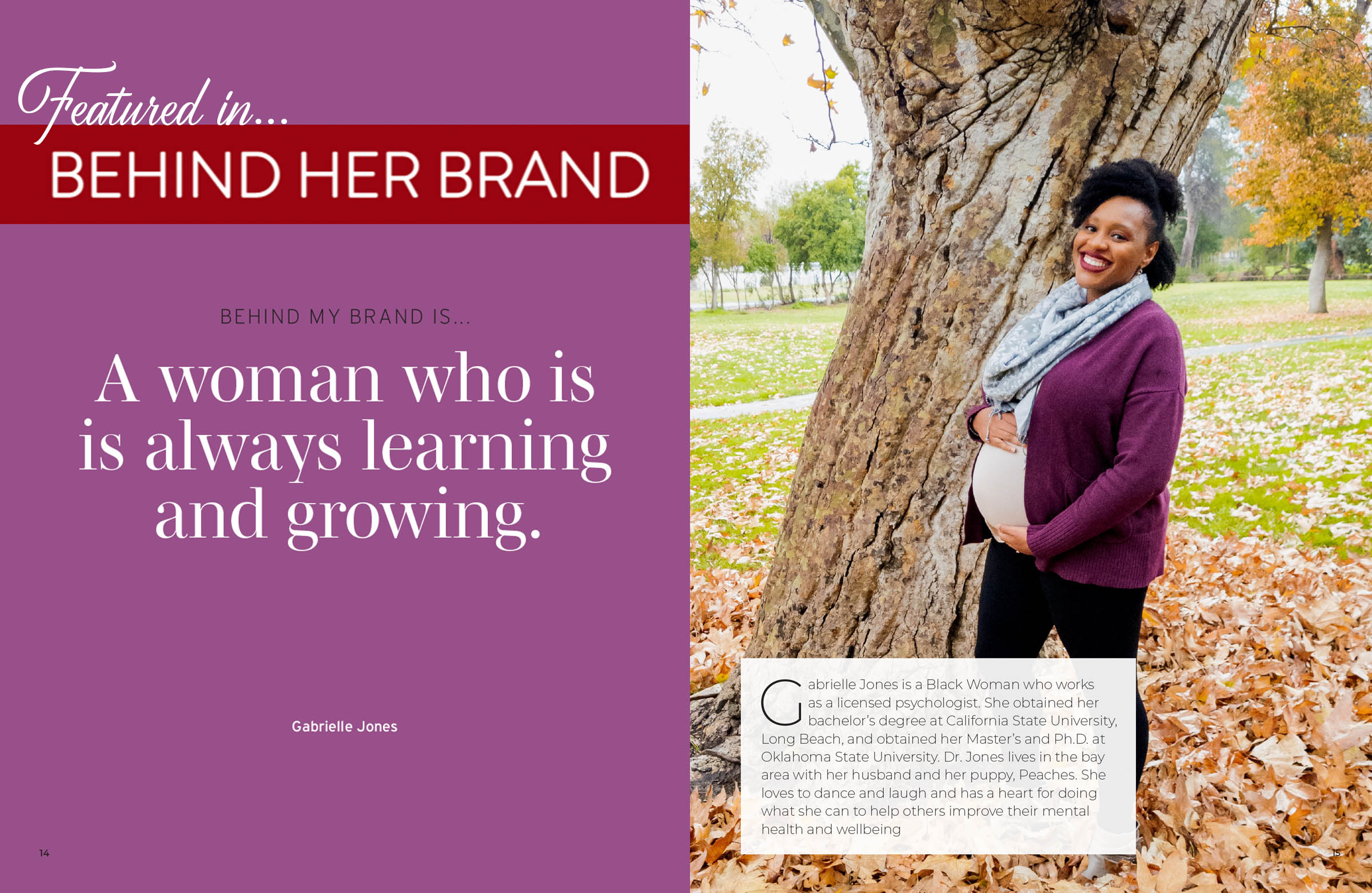 Dr. Gabrielle Jones is featured in Behind Her Brand Magazine