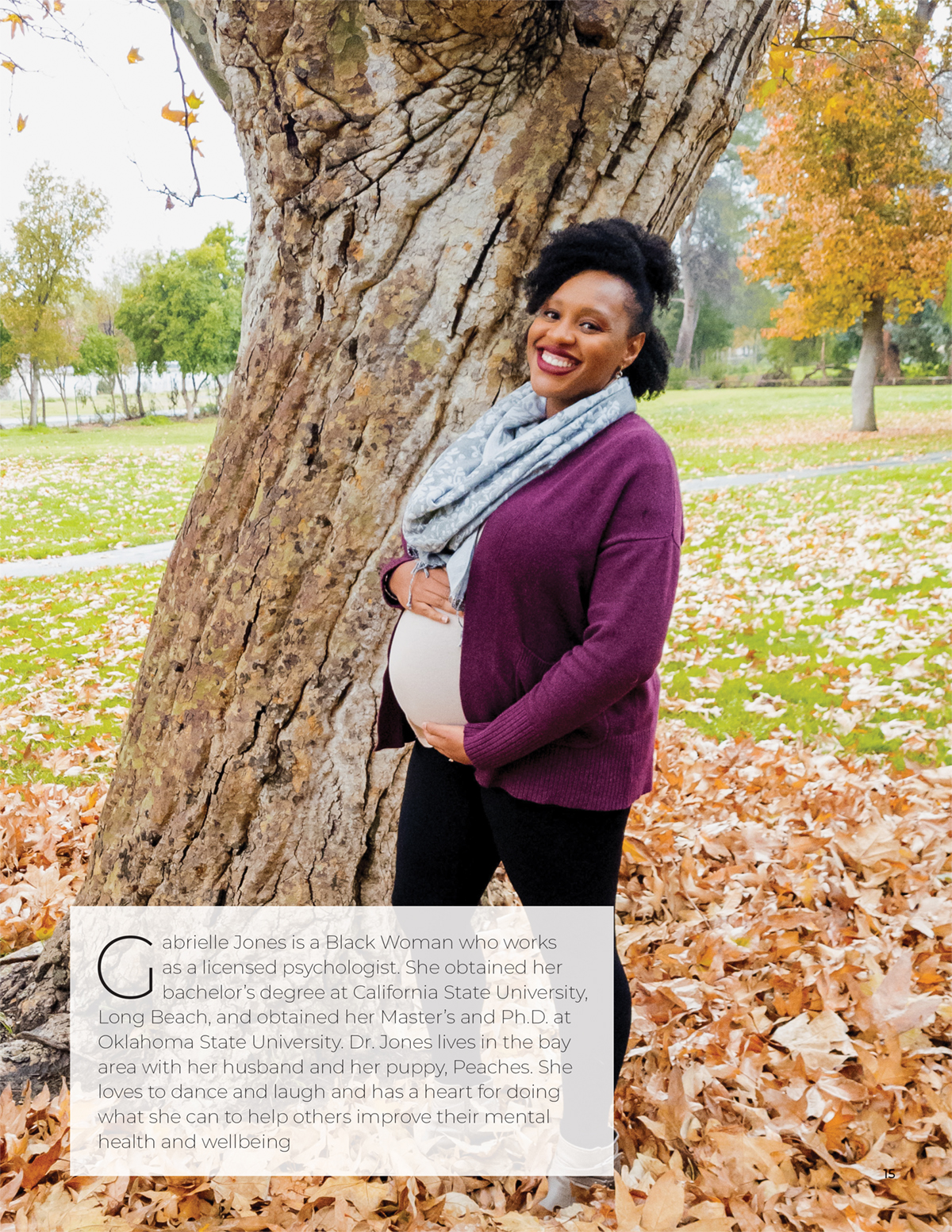 Behind Her Brand - Magazine Article - Gabrielle Jones is a Black Woman who works as a licensed psycholgist. Learn more on her About Page.